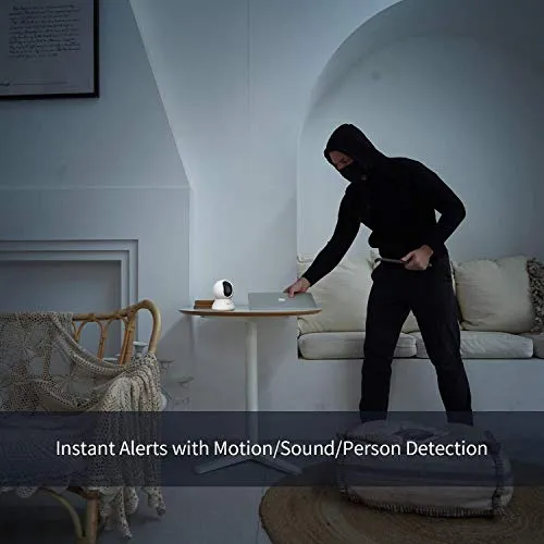 Security Camera 2K, blurams Baby Monitor Dog Camera 360-degree for Home Security w/ Smart Motion Tracking, Phone App, IR Night Vision, Siren, Works with Alexa & Google Assistant & IFTTT, 2-Way Audio