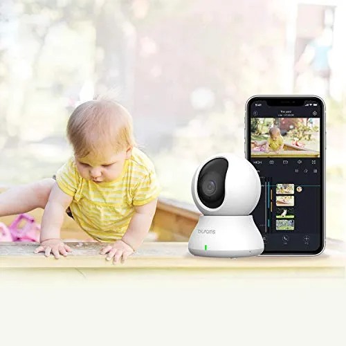 Security Camera 2K, blurams Baby Monitor Dog Camera 360-degree for Home Security w/ Smart Motion Tracking, Phone App, IR Night Vision, Siren, Works with Alexa & Google Assistant & IFTTT, 2-Way Audio