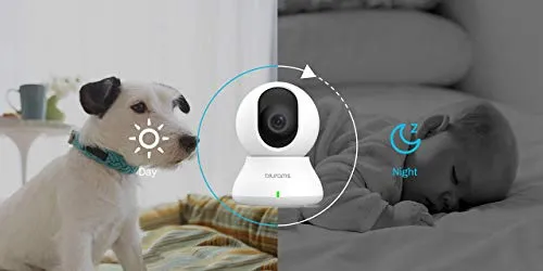 Security Camera 2K, blurams Baby Monitor Dog Camera 360-degree for Home Security w/ Smart Motion Tracking, Phone App, IR Night Vision, Siren, Works with Alexa & Google Assistant & IFTTT, 2-Way Audio