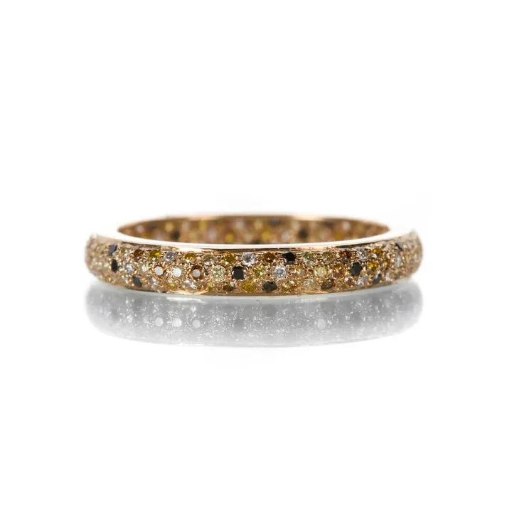 Sethi Couture 18K Rose Gold Tire Multi-Color Diamond Eternity Band - Size 6.5