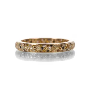 Sethi Couture 18K Rose Gold Tire Multi-Color Diamond Eternity Band - Size 6.5