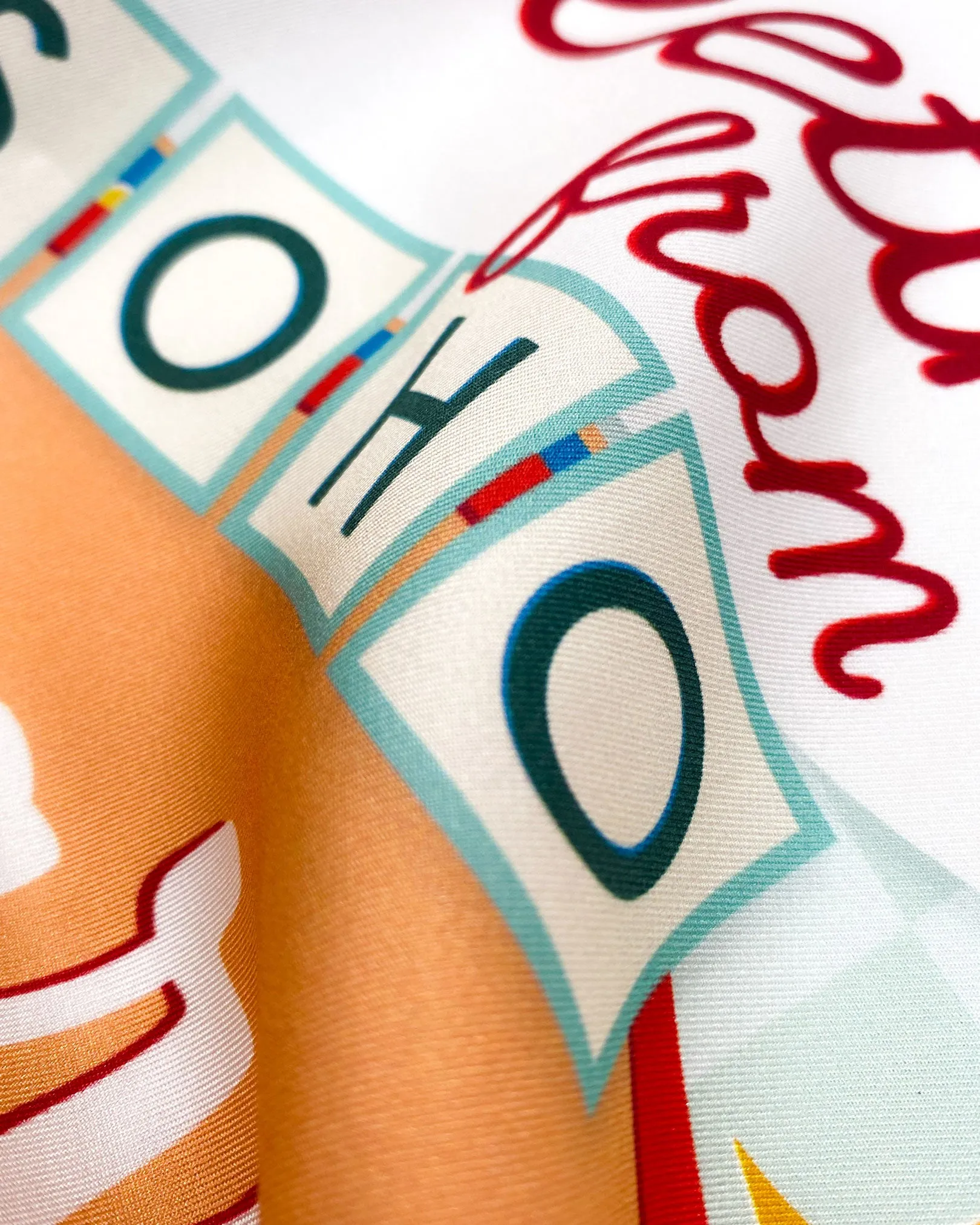 Silk 1950's Headscarf - Soho Sign Blue