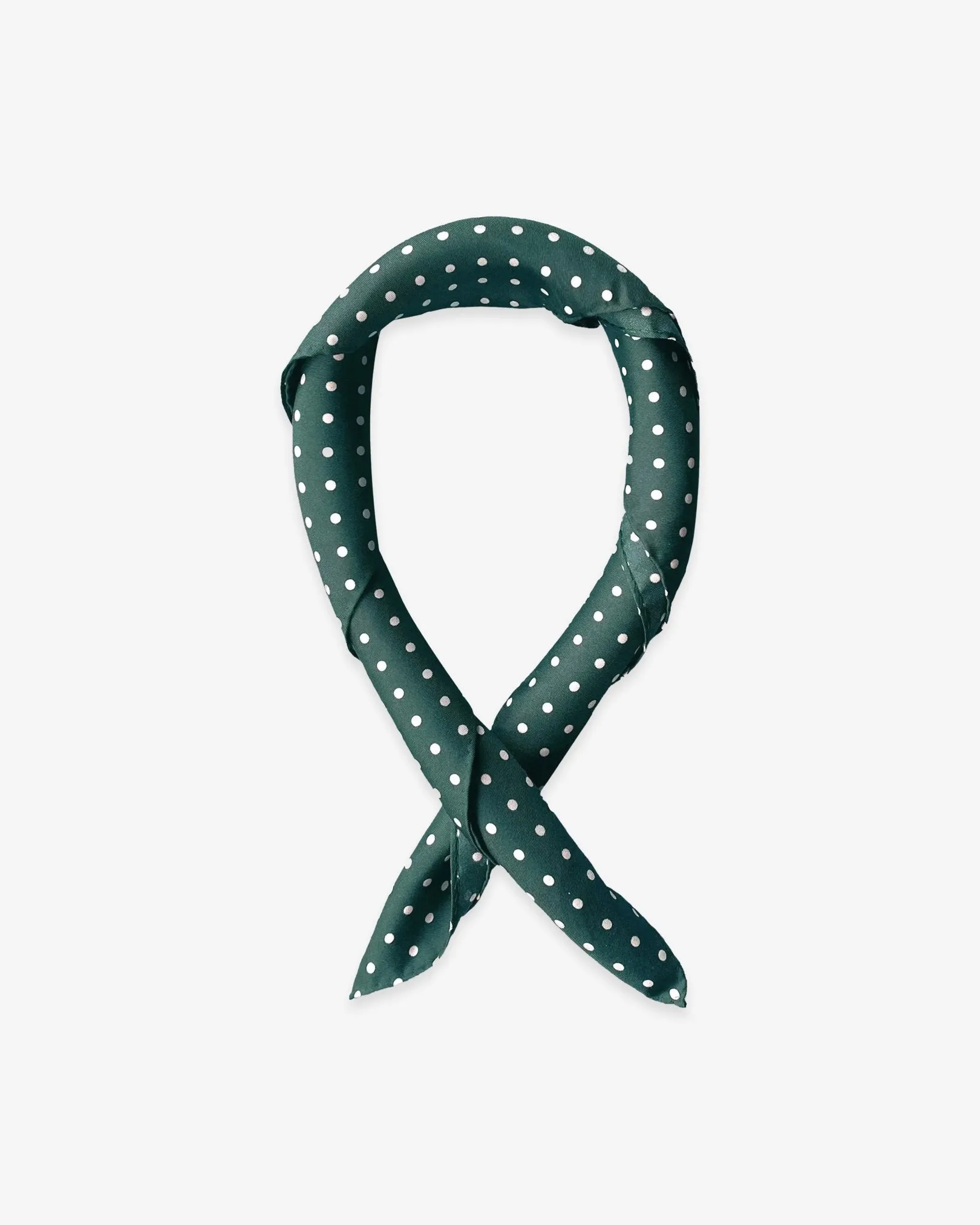 Silk Polka Dot Neckerchief in Racing Green - The Westminster RG