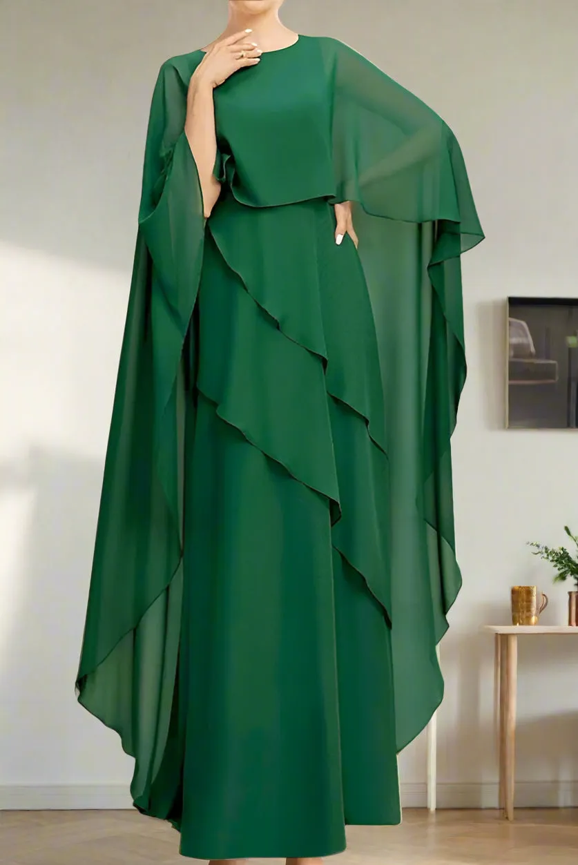 Simple Dark Green A-Line Chiffon Mother of the Bride Dress
