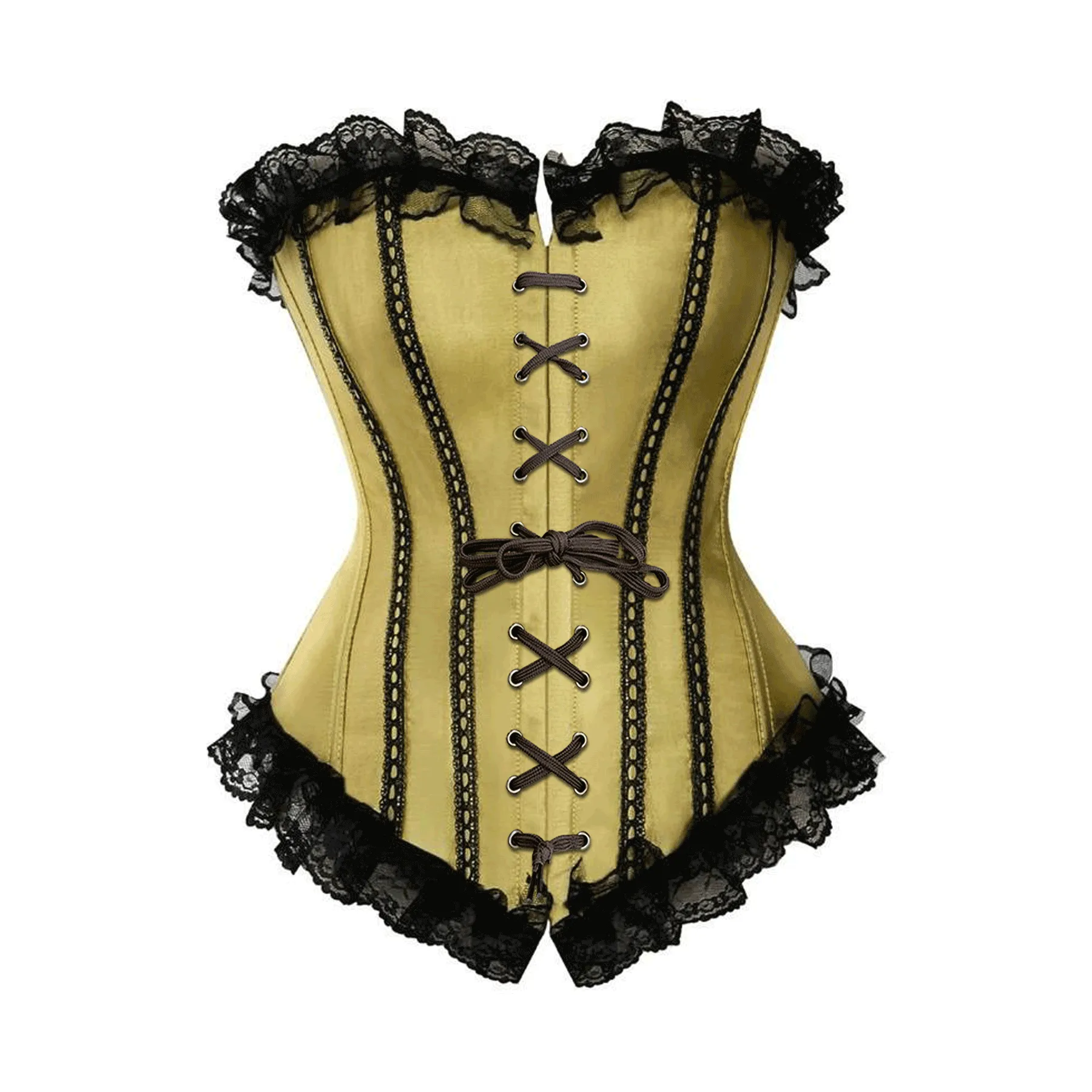 Slvie Gold Satin Overbust Corset