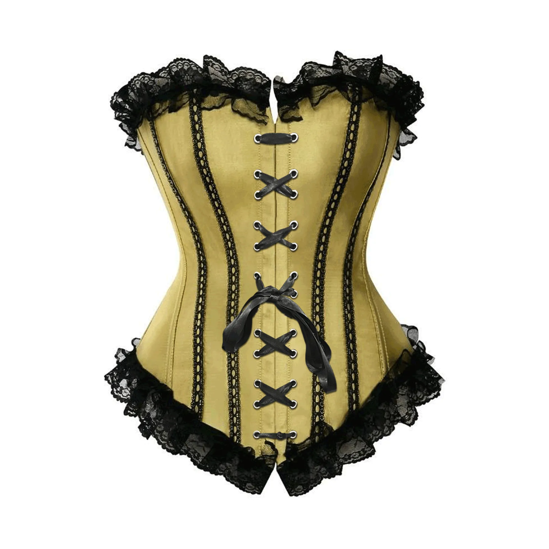 Slvie Gold Satin Overbust Corset