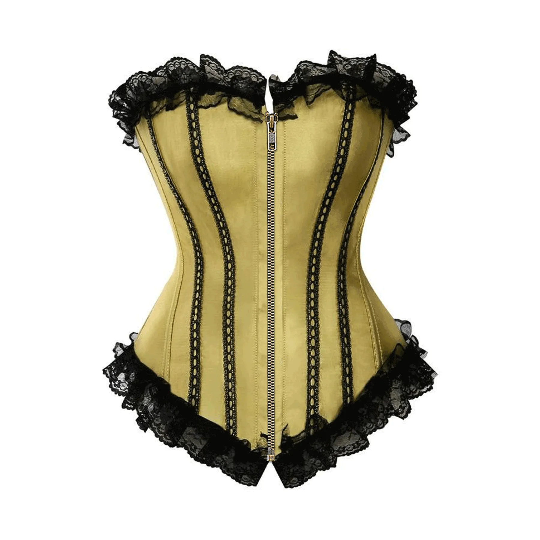 Slvie Gold Satin Overbust Corset
