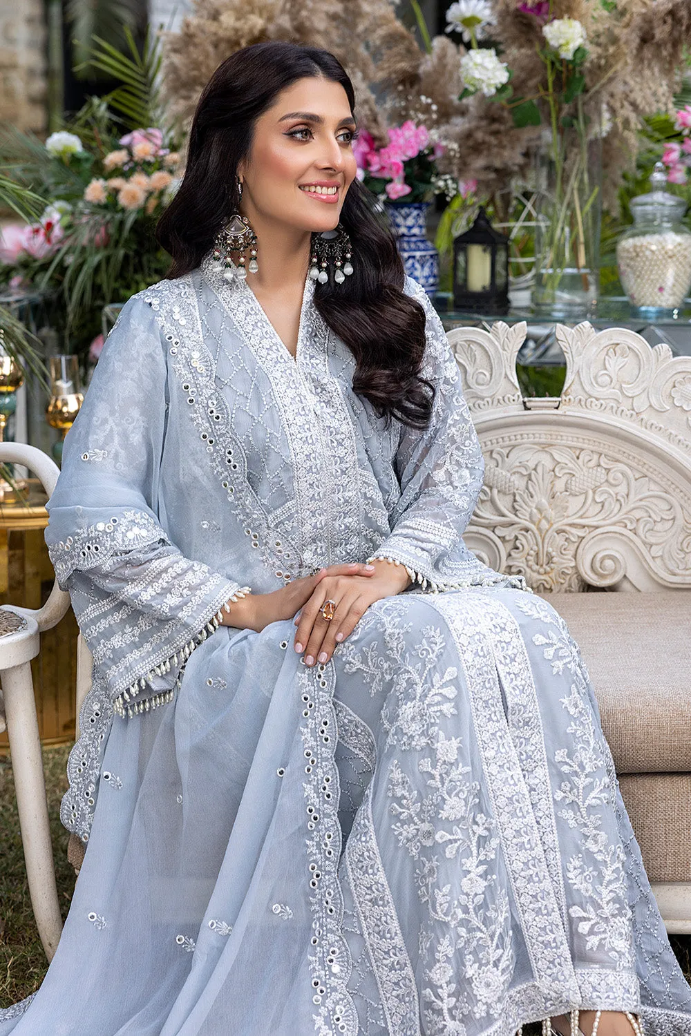 Snowy Dove | Azure Luxe Embroidered 3pcs Collections 2023