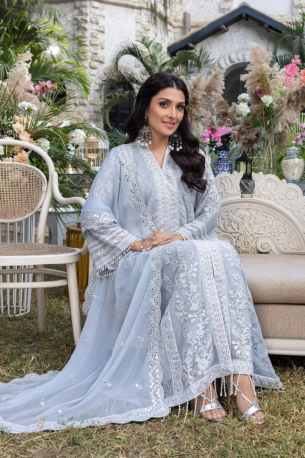 Snowy Dove | Azure Luxe Embroidered 3pcs Collections 2023