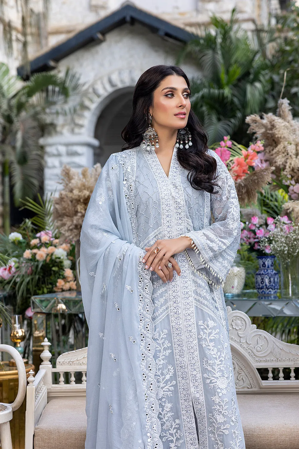 Snowy Dove | Azure Luxe Embroidered 3pcs Collections 2023