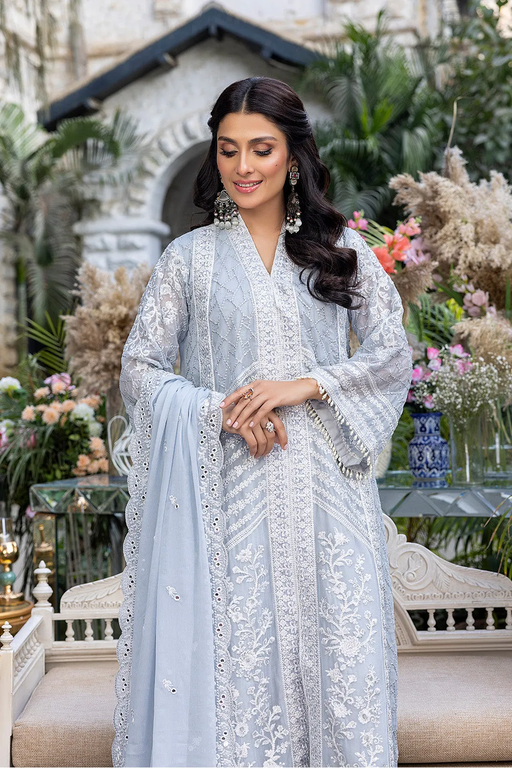 Snowy Dove | Azure Luxe Embroidered 3pcs Collections 2023