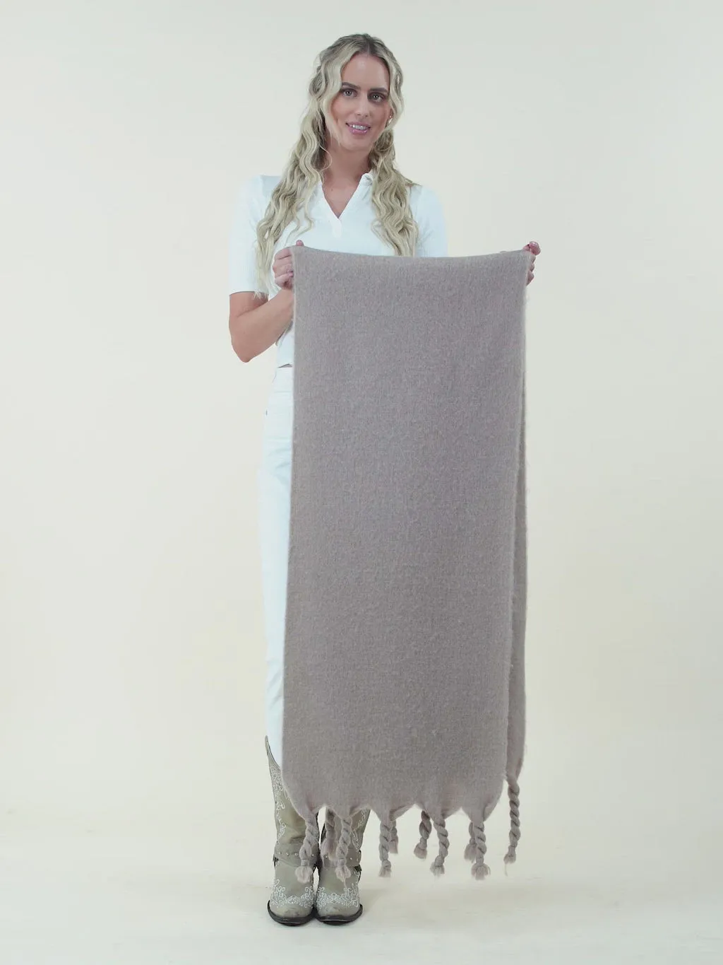 Solid Color Puffy Scarf