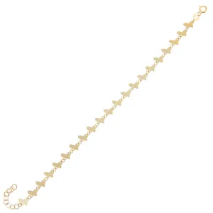 Solid Multi Butterfly Bracelet 14K