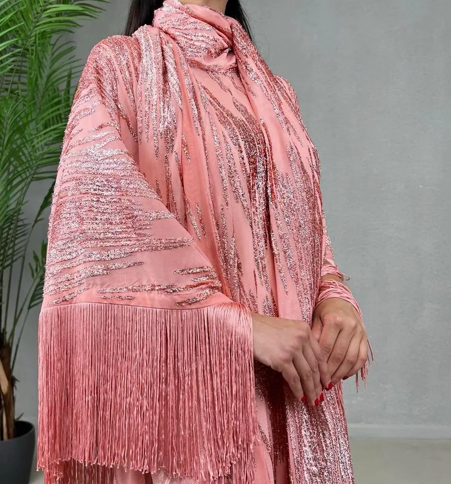 SS22 WATERMELON CHIFFON KAFTAN