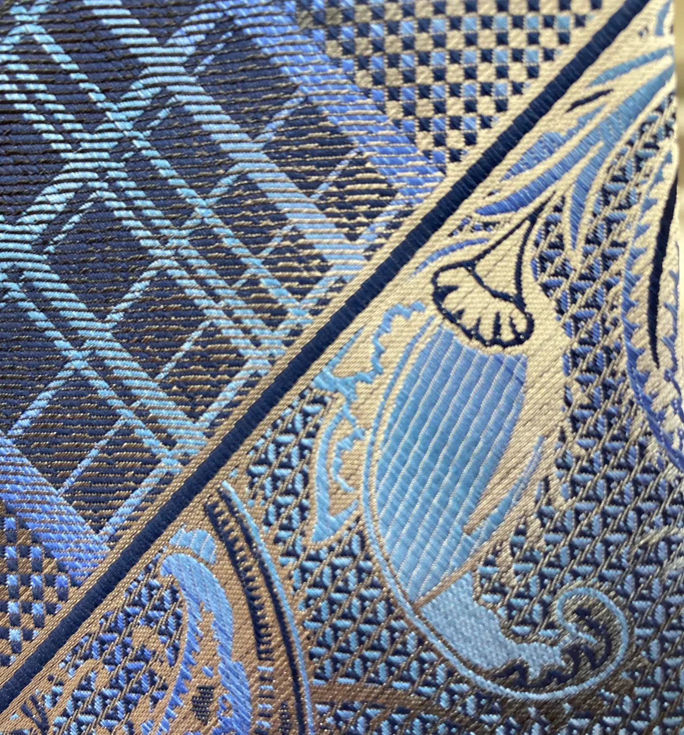 Stacy Adams Tie and Handkerchief - Blue Dapper Paisley T13