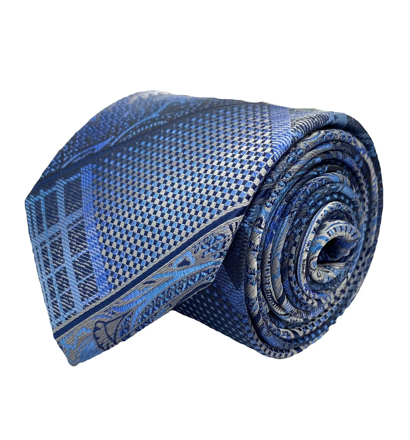 Stacy Adams Tie and Handkerchief - Blue Dapper Paisley T13