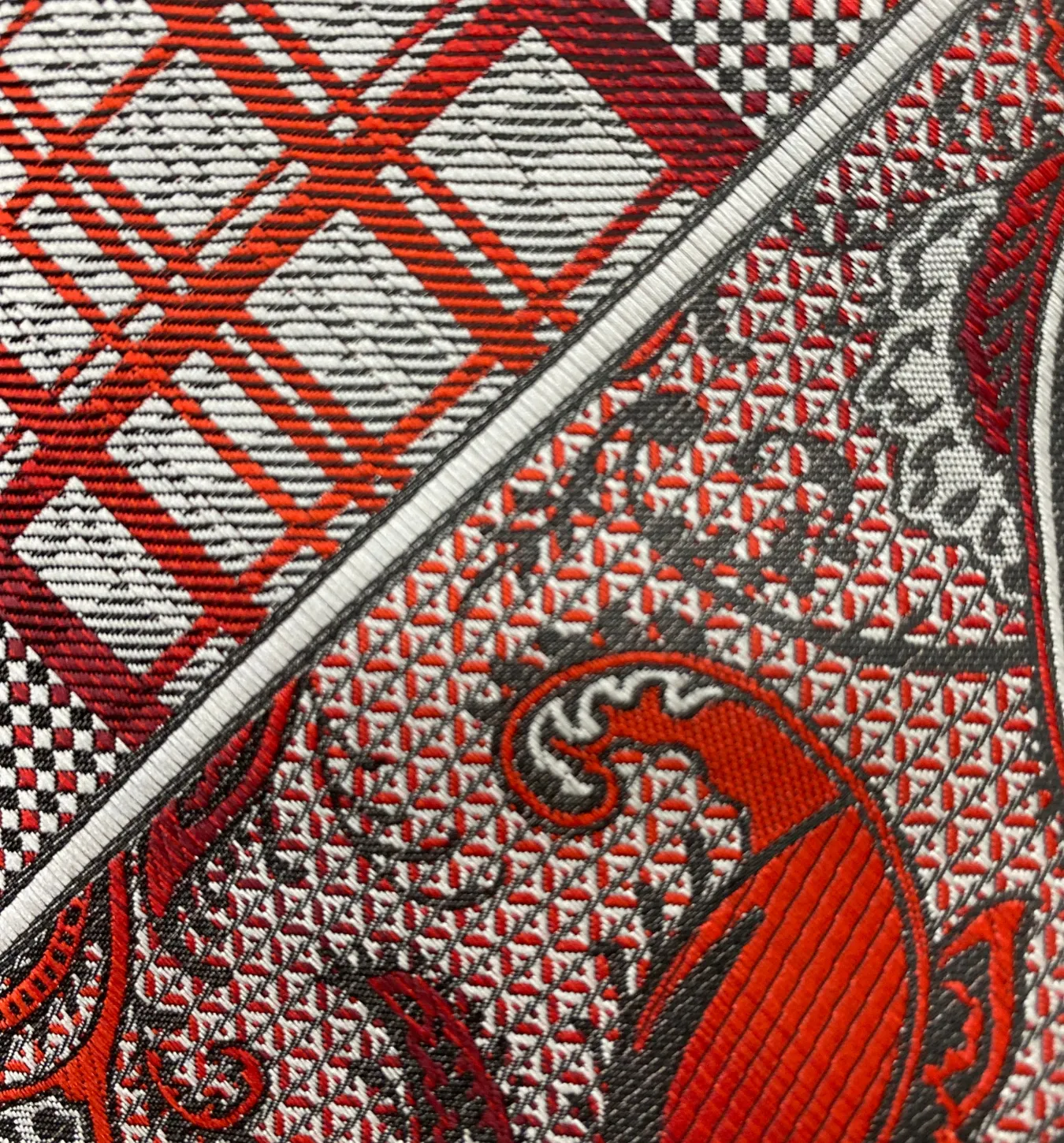 Stacy Adams Tie and Handkerchief - Red Dapper Paisley T69