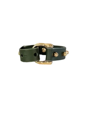 Studded Horse Bit Wrap Stacking Bracelet, Hunter