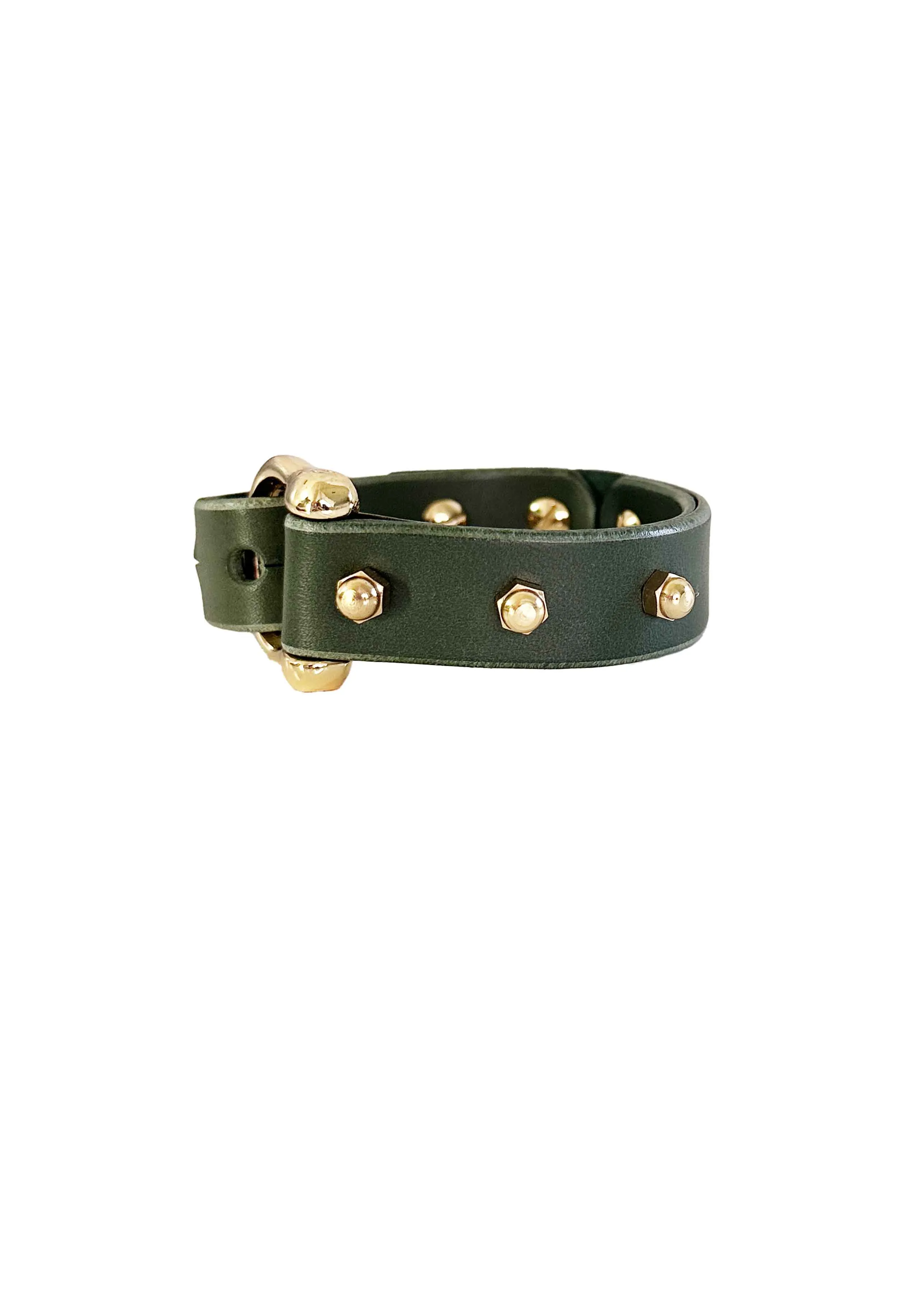 Studded Horse Bit Wrap Stacking Bracelet, Hunter