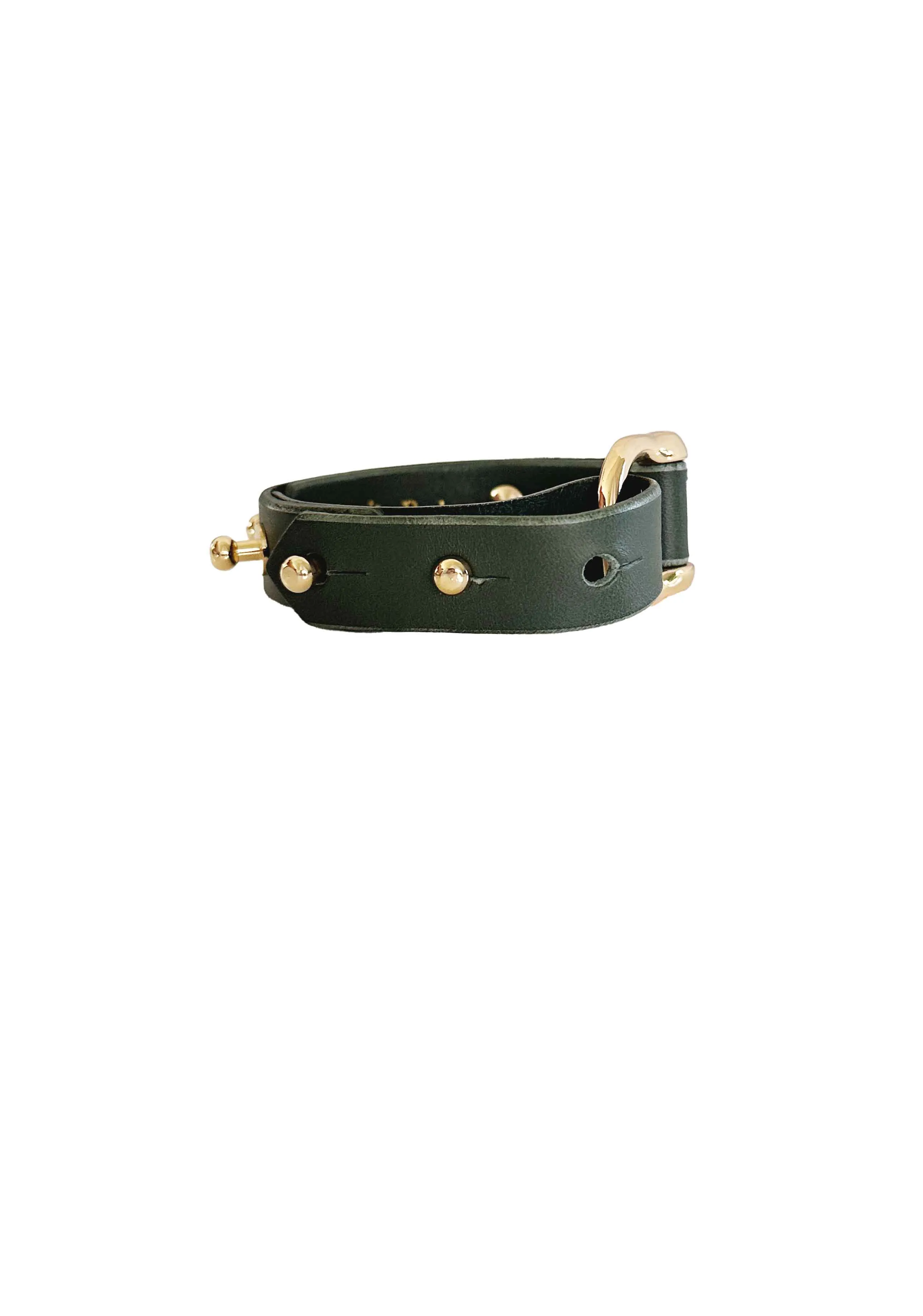Studded Horse Bit Wrap Stacking Bracelet, Hunter