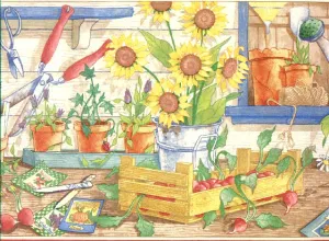 Sunflower Redish CL6101B Wallpaper Border