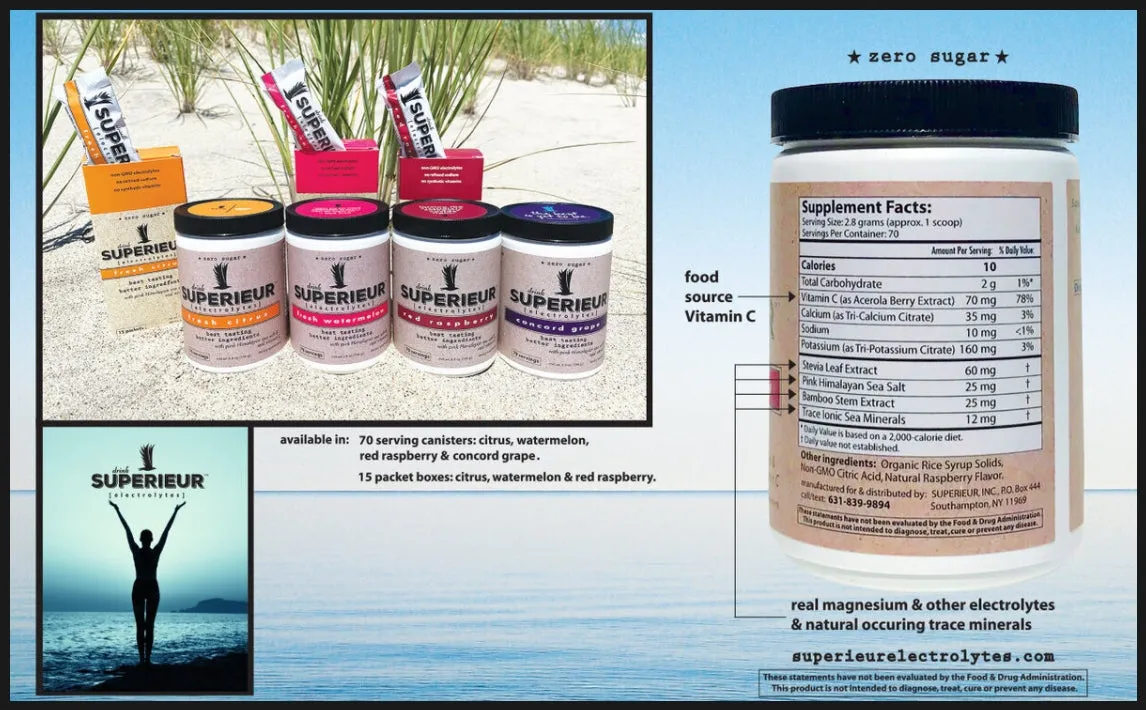 Superieur Electrolytes - Fresh Red Raspberry Flavor (Canister)