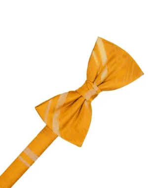 Tangerine Striped Satin Kids Bow Tie