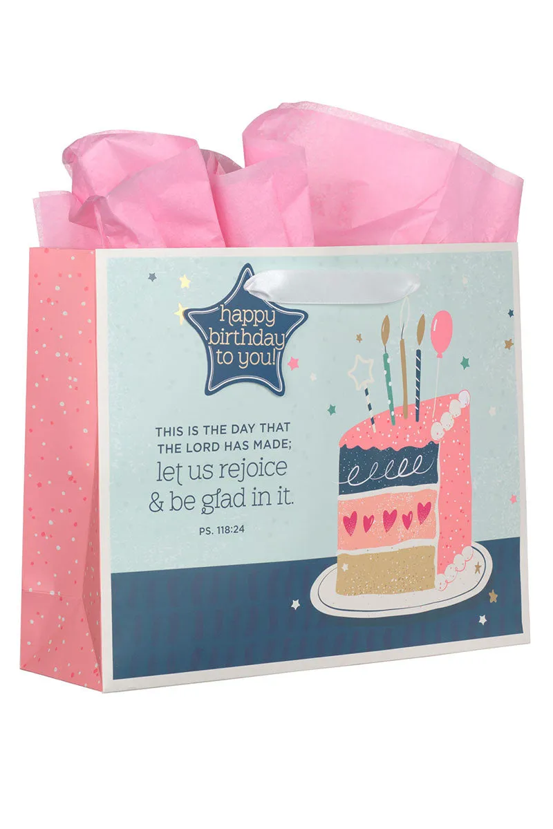 This is the Day Birthday Cake Large Landscape Gift Bag