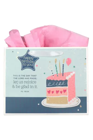 This is the Day Birthday Cake Large Landscape Gift Bag