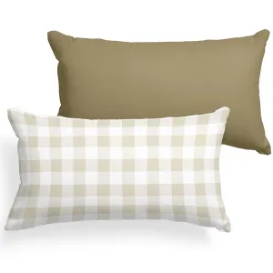 Toddler Pillowcase - Gingham Khaki