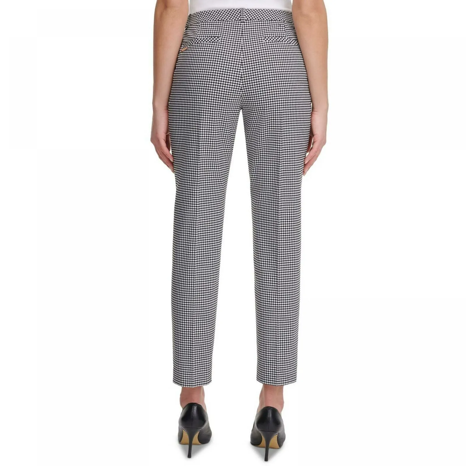 Tommy Hilfiger Women's Gingham Slim Straight Ankle Dress Pants