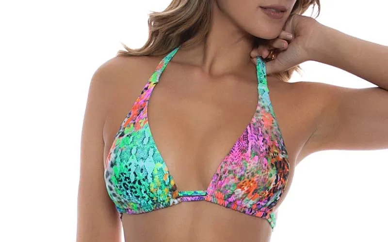 Triangle Halter-Seamless Ruched Back Bikini