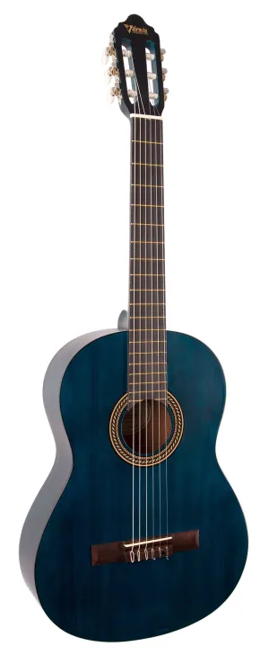 Valencia VC204TBU Classical Guitar - Full Size - Transparent Blue