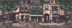 Vintage Paris Street Hotel BG3201B Wallpaper Border