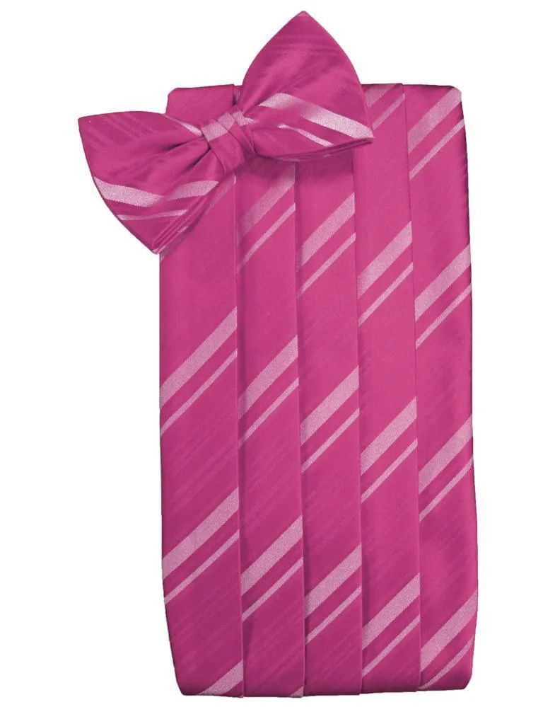Watermelon Striped Satin Cummerbund