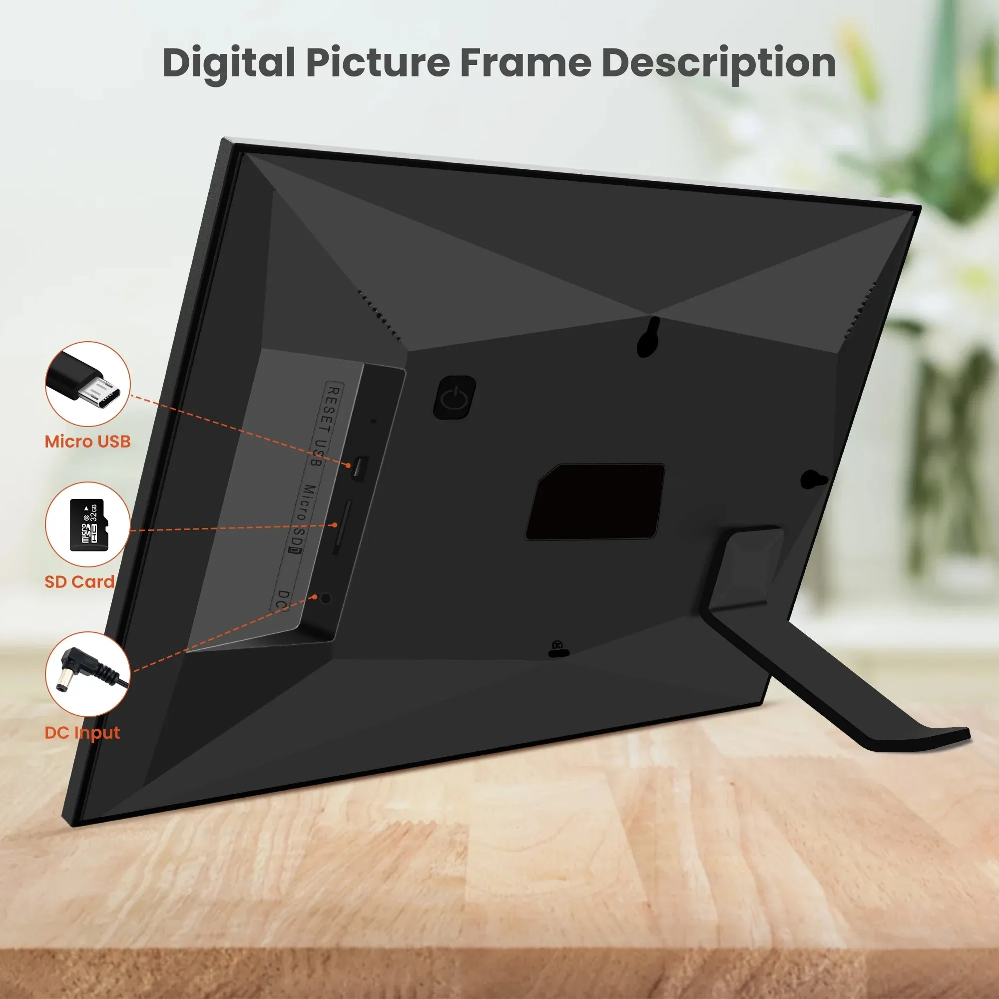 Wifi Digital Picture Frame 10.1" , Digital Photo Frames Touch Screen with 32G Memory, HD Electric Digital Frame Support Wall Mount, Auto-Rotate, Share Instant Photo from Anywhere, Best Gifts