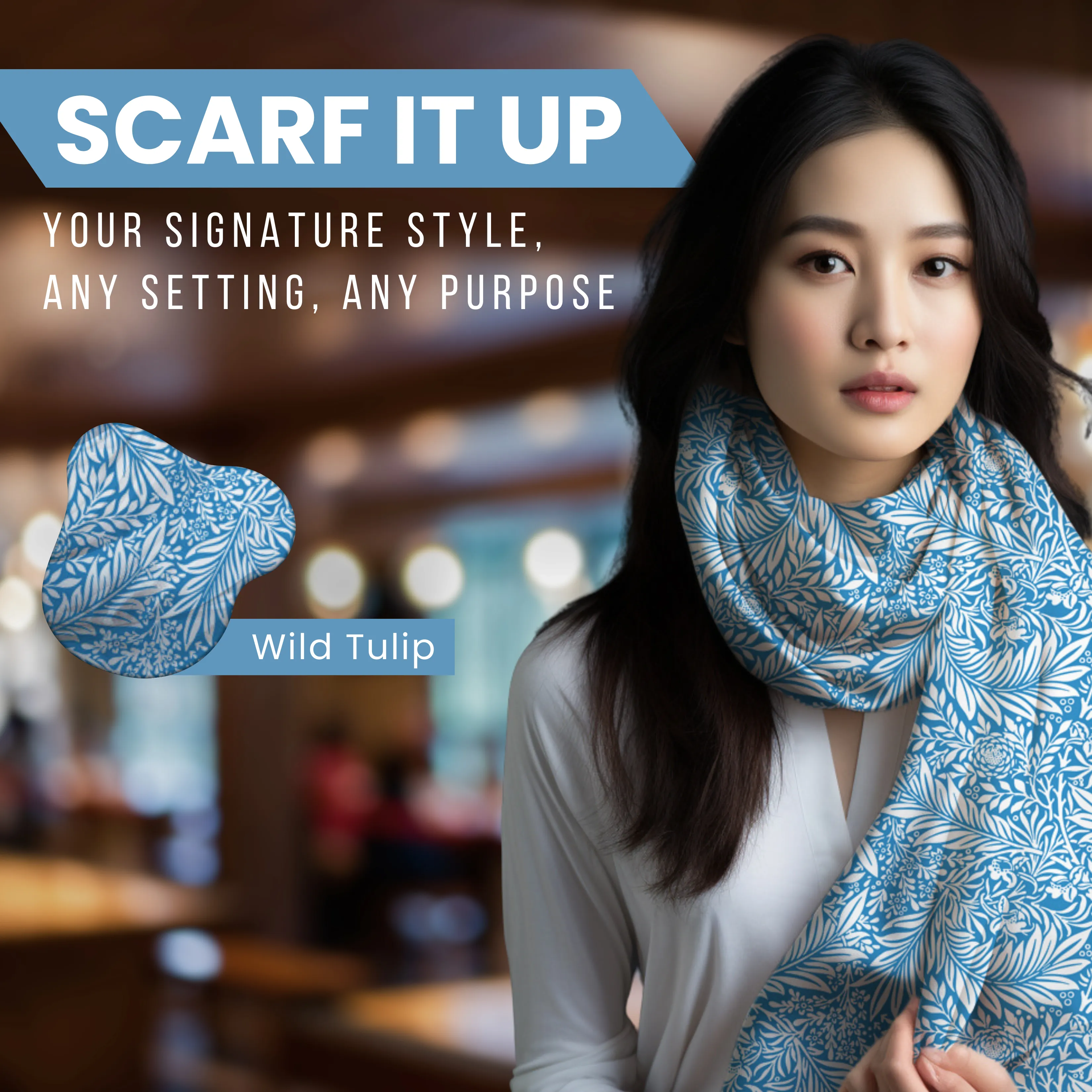 William Morris Scarf - Blue Larkspur