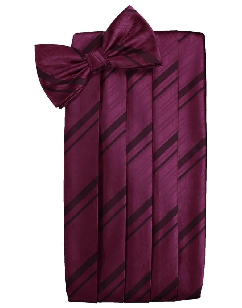 Wine Kids Striped Satin Cummerbund