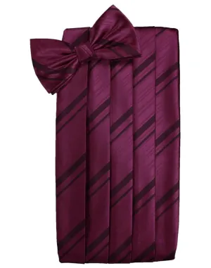Wine Kids Striped Satin Cummerbund