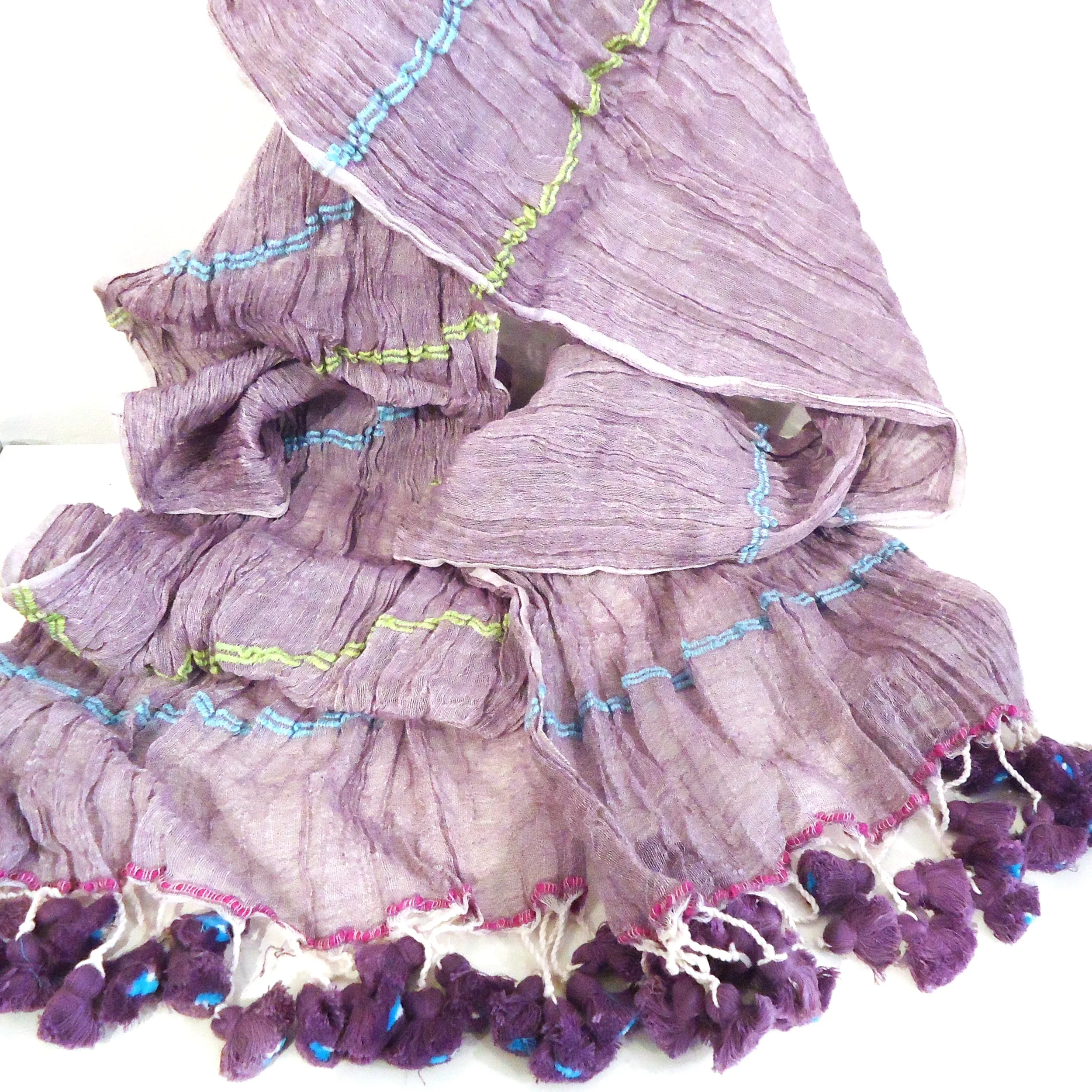 Woven Scarf with Tassels - Lavender